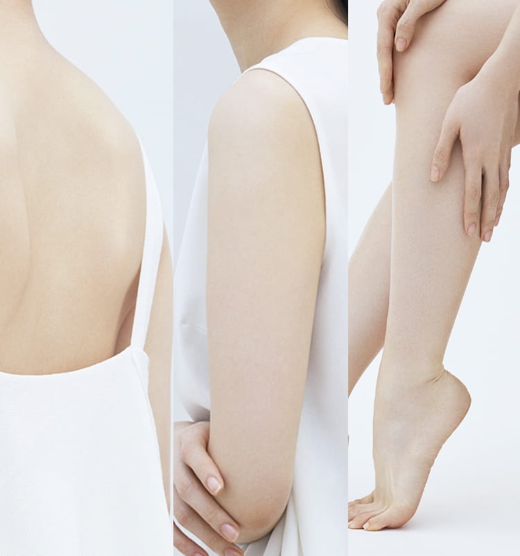 女性の３つの部位が映った３シーンお画像